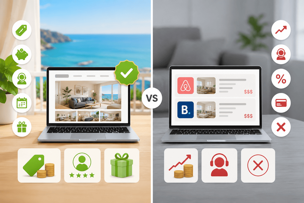 booking airbnb o reserva directa en la web del alojamiento